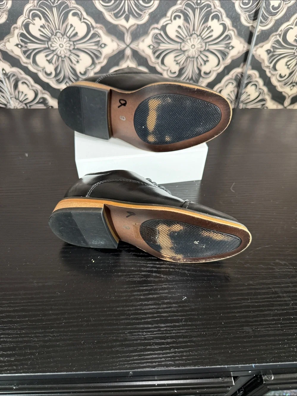 Bruno Marc Boy’s Black Leather Cap-Toe Derby with Tan Welt